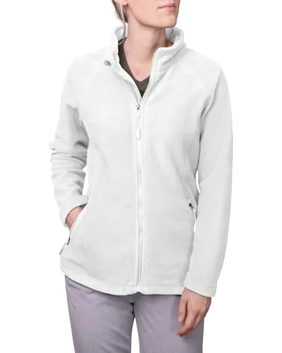 HRM Women ́s Full-Zip Fleece Jacket - Weiß - XXL - Funktionsjacken aus hochwertigem Micro-Polarfleece, atmungsaktiv, mit Antipilling- und Antistatikausrüstung sowie regulierbarem Saum für optimalen Tragekomfort.