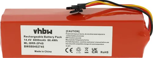 vhbw Akku Ersatz für Xiaomi STYTJ01ZHM, BRR-2P4S-5200S, STYTJ02ZHM für Staubsauger (6000 mAh, 14,4 V, Li-Ion)