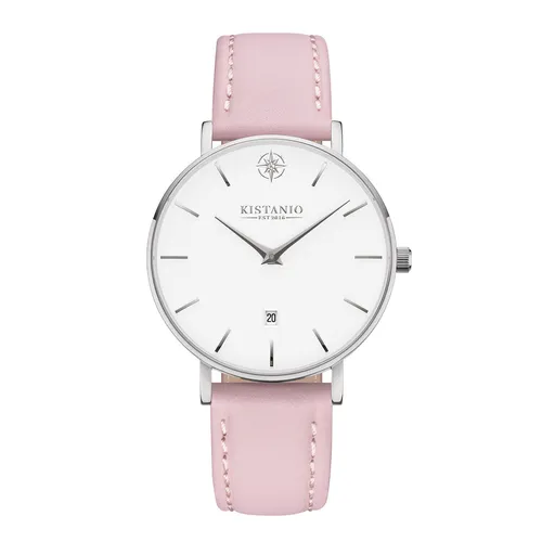 Moyen Damenuhr Lederarmband Rosa Saphirglas 5 ATM