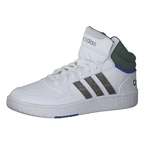 Adidas Herren Hoops 3.0 MID Sneaker, FTWR White/Green Oxide/Team royal Blue, 42 2/3 EU