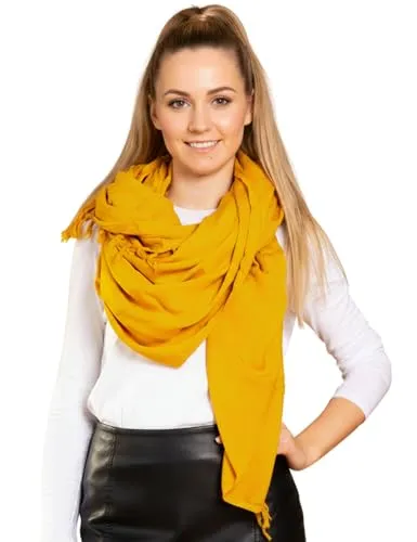 PANASIAM Schal uni 190x116cm in Safran-Gelb in gelb von PANASIAM