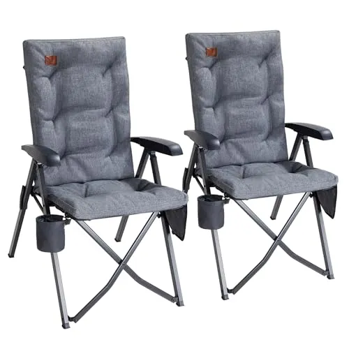 EVER ADVANCED Campingstuhl Faltbar - Rückenverstellbar bis 150 KG - Klappstuhl für Garten & Camping, mit 4 Positionen Rückenverstellung und 6cm dicker Polsterung für höchsten Komfort. Leicht transportierbar und ideal für alle Jahreszeiten.