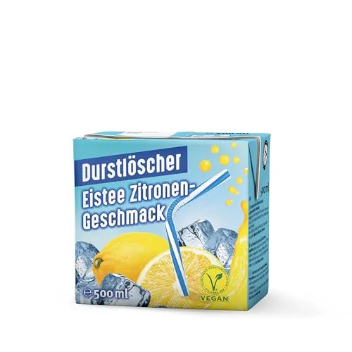 Durstlöscher Eistee Zitrone: Erfrischungsgetränk mit Tee-Extrakt & Zitronengeschmack, Pfandfreies Trinkpäckchen, Vegan, Ohne Kohlensäure, Fruchtig, Ideal Für Unterwegs & Zuhause, 48 x 500 ml