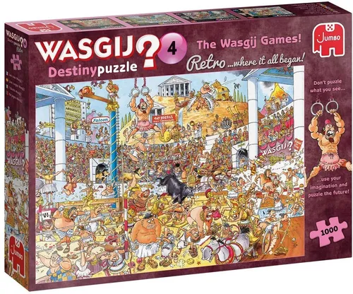 JUMBO 19178 Wasgij Destiny Retro 4 Puzzle - 1000 Teile Puzzle, fördert die Fantasie, indem Sie die Zukunft erraten statt das Offensichtliche zu puzzeln.