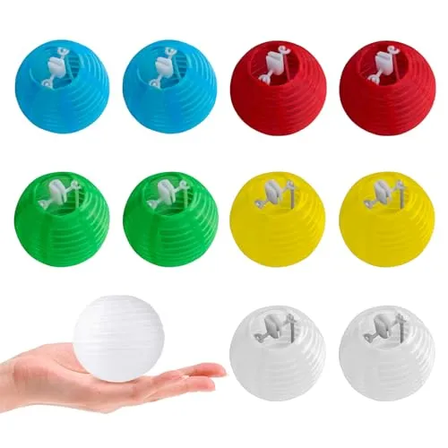 pclapora 10 Stück Stofflaterne, Mini Runde Laterne, Bunte Lampion, Faltbar Lampions, Papierlaternen, Mehrfarbige Kleine Laternen für Wohnkultur, Geburtstage Dekoration, Partys und Hochzeiten
