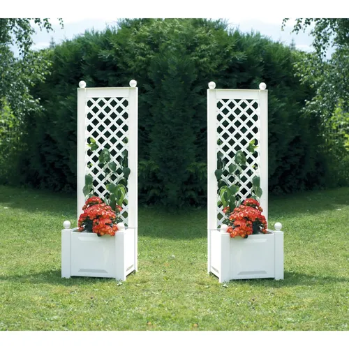 KHW Pflanzkasten mit Spalier 43 cm in weiß von KHW