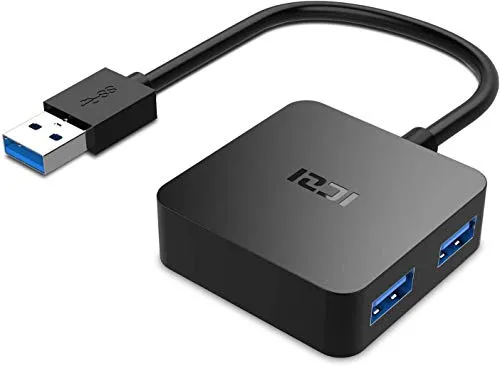 USB 3.0 Hub, iczi USB 3.0 auf USB 3.0 Hub, 4 Ports, männlich auf weiblich Schwarz