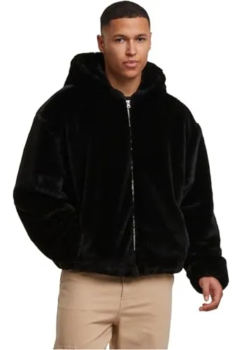 Urban Classics Herren Kapuzenjacke Full Zip Faux Fur Hoodie - Kuscheliger Hoodie aus weichem Kunstfell mit durchgehendem Reißverschluss. Ideal für kalte Tage, bietet er einen entspannten Look und hohen Tragekomfort. Perfekt kombinierbar für lässige und elegante Outfits.
