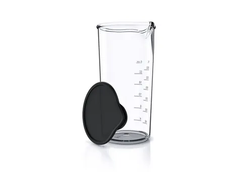 Arendo Messbecher mit Deckel, 600ml, 20 Unzen, Klarsichtbecher, Mixbecher aus Kunststoff, Kunststoff, ideal für elektrische Handmixer, Stabmixer & Handrührer
