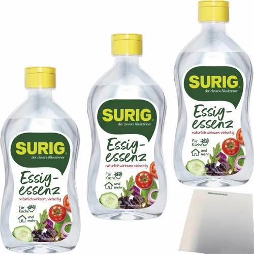 Surig Essig Essenz Hell mit 25% Säure 3er Pack 3x400g Flasche usy Block