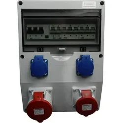 Baustromverteiler Walter-Kraft-S/FI 32A 16A - Sonstige Kabel & Adapter, umfassender Schutz mit C40, C16 und B20-Schutzschaltern für professionelle Anwendungen, ideal gegen Stromschläge und Überlastungen.