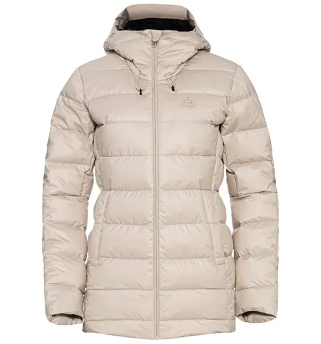 Odlo Winterjacke Severin N-Thermic Insulated Hooded - Damenjacke aus Recycling-Daune, wasserabweisend und winddicht, ideal für Winterwanderungen und Outdoor-Aktivitäten mit optimaler Wärme und verbesserter Passform.