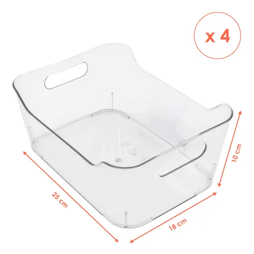 Küche Kühlschrank Organizer Box - 2 Größen - Obst Gemüse Schale transparent