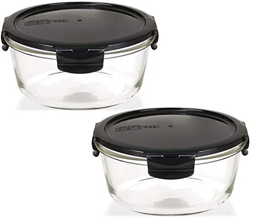 Runde Glasbehälter mit Deckel, 950 ml
