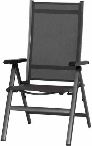 MWH 879308 Elements Klappsessel - Essstuhl mit ergonomischem Sitzkomfort, wetterfester Textilbespannung und stabilen Aluminium-Gestell, ideal für Garten und Balkon, Made in Germany.