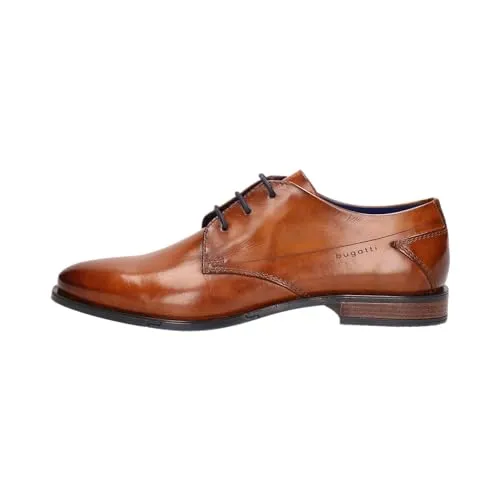 bugatti Herren Businessschuhe - Elegante Schnürer in Cognac - Herren-Schnürhalbschuhe mit bequemer Weite und stilvollem Design, ideal für das Büro oder besondere Anlässe.