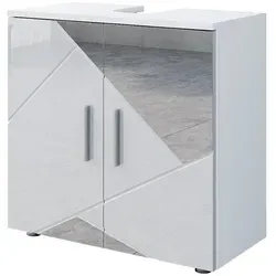 Vicco Waschbeckenunterschrank Irma, Weiß Hochglanz von Vicco