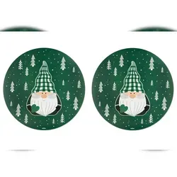 Excelsa Set 2 runde Platzsets 38x38 cm Green Winter Kunststoff Grün