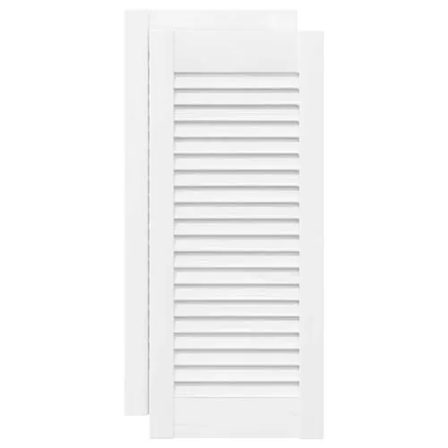 vidaXL Lamellentüren für Schränke 2 Stk. Weiß 61,5x29,5 cm - Einbaumöbel mit stilvollem Lamellen-Design, aus robustem Kiefernholz für optimale Luftzirkulation und Schimmelschutz – ideal zur Aufwertung und Verbesserung von Möbeln.