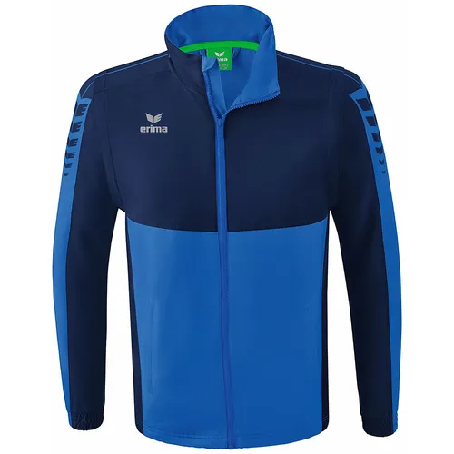 Erima Funktionsjacke blau S - Funktionsjacke in new royal/new navy, wind- und wasserabweisend, ideal für aktive Freizeit und Sport. Maschinenwaschbar und mit integrierter Kapuze.