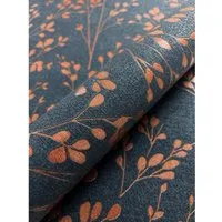 Newroom Vliestapete - Floral Dunkelblau mit Kupferakzenten - Elegante Blumentapete in 3D Optik, perfekt für Wohnzimmer, Schlafzimmer oder Küche. Verleiht jedem Raum eine romantische Atmosphäre und setzt stilvolle Akzente.
