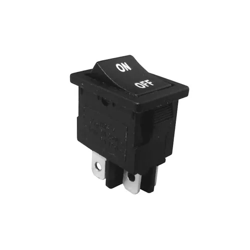 Wippenschalter, 19x13mm, 2-polig, EIN/AUS, 3A/250V, schwarz, Beschriftung ON/OFF