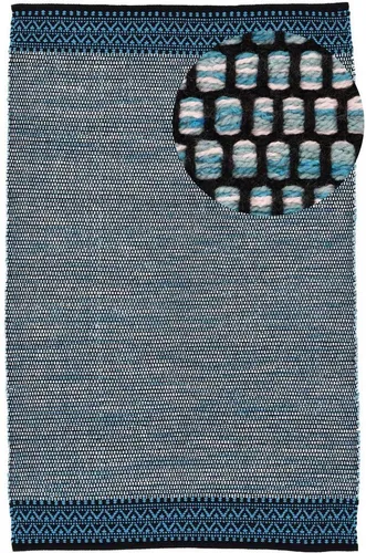 carpetfine Baumwollteppich Kelim Mia Blau 140x200 cm | Moderner Flachgewebeteppich für Wohnräume - Hochwertiger Baumwollteppich in Blau, pflegeleicht und langlebig. Ideal für verschiedene Wohnbereiche, sorgt für eine gemütliche Atmosphäre und ist auch für Fußbodenheizung geeignet.