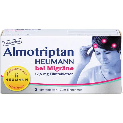 ALMOTRIPTAN Heumann bei Migräne 12,5 mg Filmtabl. 2 St.