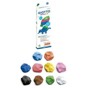 GIOTTO-Fila Knete F512900 Patplume, ab 2 Jahre, farbig sortiert, 10 Stangen je 20g