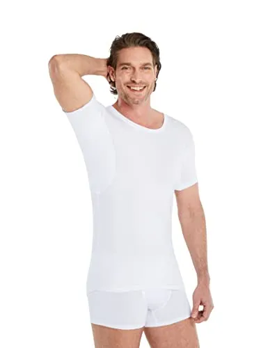 FINN Anti-Schweiß Shirt Herren mit Rundhals - Herren-Unterhemden mit innovativer SweatShield Technology und patentierten Achsel-Pads für 100% Schutz vor Schweißflecken und Geruch, ideal für intensives Schwitzen.