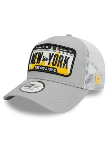 New Era Trucker Adjustable Cap NE New York Logo Grau Weiß - Stylische Baseball Cap für Herren mit verstellbarem Riemen, ideal für Freizeit und Sport, sorgt für optimalen Tragekomfort und schützt vor Sonne.