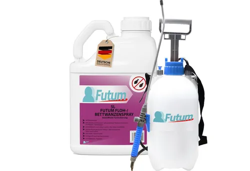 FUTUM 5L Bettwanzenspray - Biozidfreies Insektenspray - Pflegemittel & Schädlingsbekämpfung, bekämpft effektiv Insekten und deren Eier ohne Biozide, ideal für Innen- und Außenbereiche, schnell wirksam ohne Flecken.
