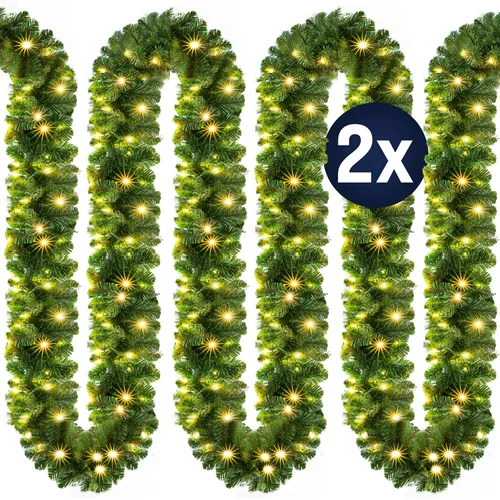 Casaria 2er Set Weihnachtsgirlande 100LEDs