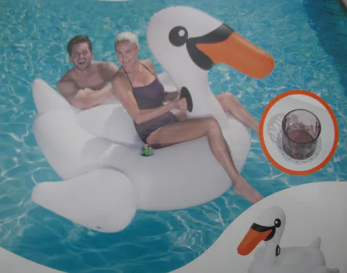 Bestway 41109 Schwan Extra großes Schwimmtier 2,07x1,50m Badespaß für Erwachsene