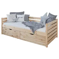 Stauraumbett Naomi mit 2 Schubkästen 90x200 cm von TiCAA
