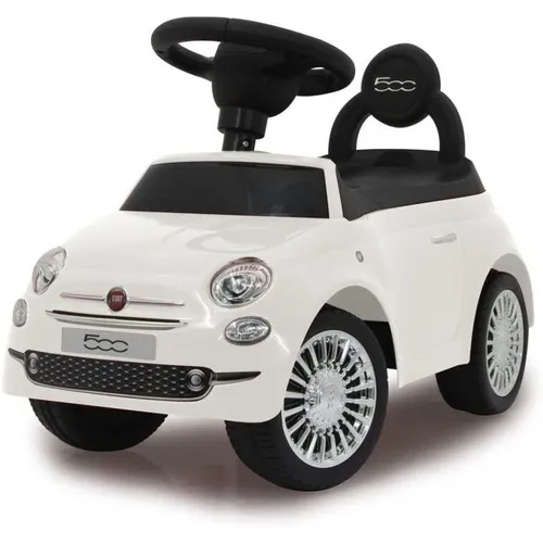 JAMARA 460325 Rutscher Fiat 500 - Kinderfahrzeug mit Kofferraum unter der Sitzfläche, Schub- und Haltegriff, verschiedene Sounds und originalgetreuer Optik für viel Spielspaß.