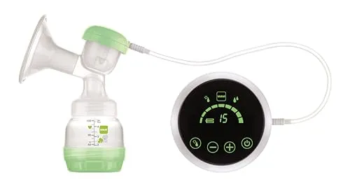 MAM 2-in-1 Elektrische und Manuelle Milchpumpe - Flexible 2-in-1 Milchpumpe für müheloses Pumpen, direkt in Flasche oder Vorratsbehälter; mit digitalem Display, 9 Stufen einstellbar und hygienischem Design für komfortable Anwendung.