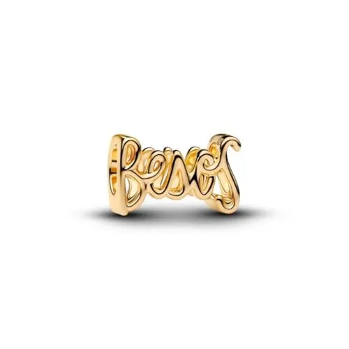 Pandora Bead Charm Goldfarben Handgeschrieben Besos