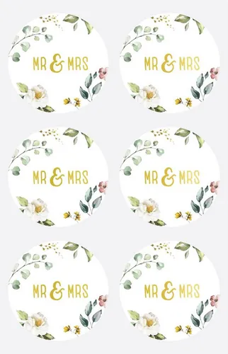 Heyda Sticker HEYDA Sticker Mr&Mrs rund 4 cm