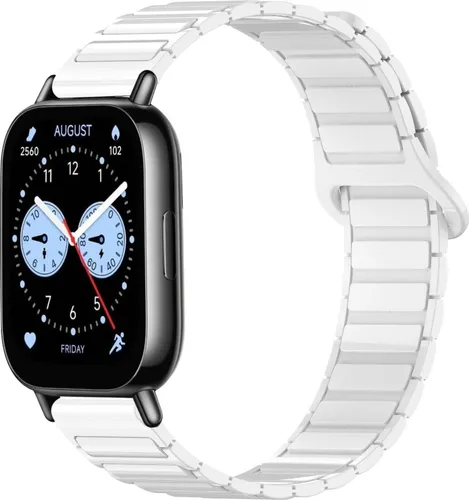 Für Xiaomi Redmi Watch 5 Lite Two Color Silikon Magnetisches Ersatz Arm Band Weiß