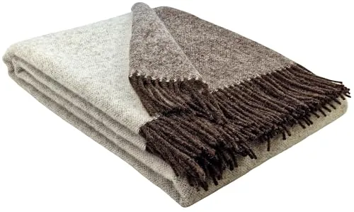 STTS International Wolldecke 100% Schurwolle in braun von STTS International
