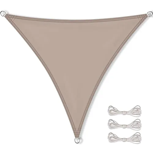 CelinaSun Sonnensegel inkl Befestigungsseile Premium PES wasserabweisend imprägniert Dreieck gleichseitig 3,6 x 3,6 x 3,6 m Taupe