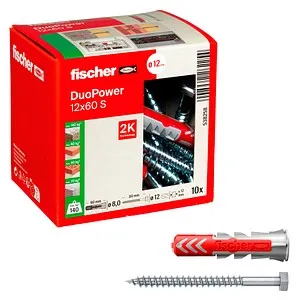 fischer DuoPower 12x60 S 2K Dübel mit Schrauben, 10 St. von Fischer