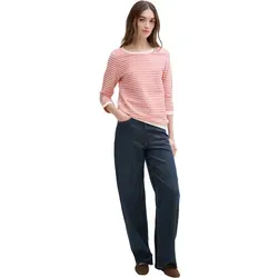 TOM TAILOR Sweatshirt - Stylisches Sweatshirt mit 3/4 Arm und Rundhalsausschnitt, ideal für legere Outfits. Besonders durch das gestreifte Design und die abgesetzten Rippbündchen.