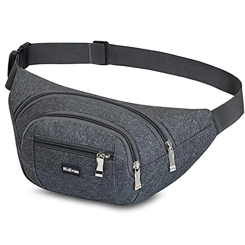 wasserdichte Bauchtasche Gürteltasche Hüfttasche für Damen und Herren,3 Reißverschluss Taschen Wandern Outdoor Sport Hüfttasche Urlaub Geld Pouch Pack