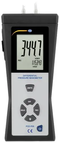 PCE P05 - Manometer PCE-P05 - Windmesser & Anemometer, robustes Manometer mit 11 wählbaren Einheiten und kostenloser Software zur lückenlosen Dokumentation Ihrer Messaufgaben.