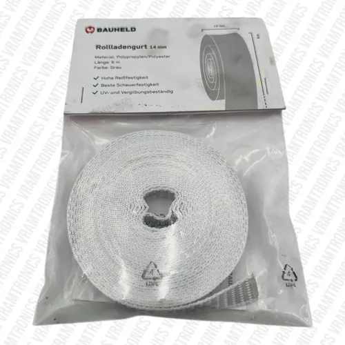 BAUHELD 6m Rollladengurt 14mm Grau von Bauheld
