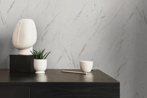 Vliestapete Marmor Stein Optik Struktur grau silber metallic 39336-1