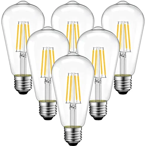 ANWIO Vintage Edison LED Glühbirne 4W E27 ST64, entspricht dekorativen Glühlampen 40W, 470Lm Warmweiß 2700K, Ideal für Nostalgie und Retro Beleuchtung, nicht dimmbar (6er Pack)