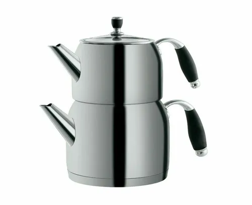 Mulex Teekocher Teekessel Set aus 18/10 Edelstahl - Teeautomaten, elegantes 1 L / 2 L Set aus hochwertigem Edelstahl für perfekten Teegenuss und Langlebigkeit.